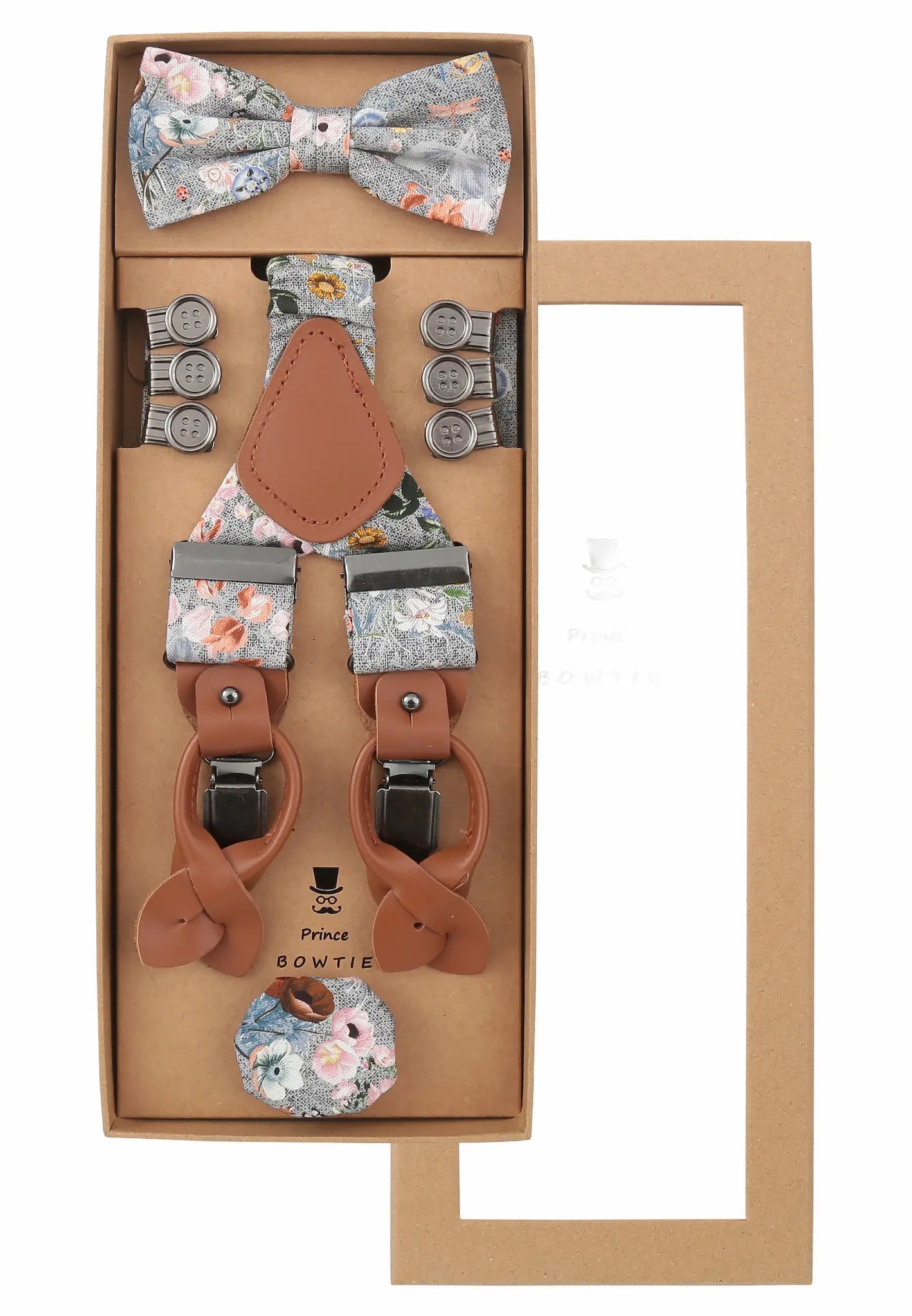 Hosenträger-Set mit Fliege und Einstecktuch von STYLE4HIM