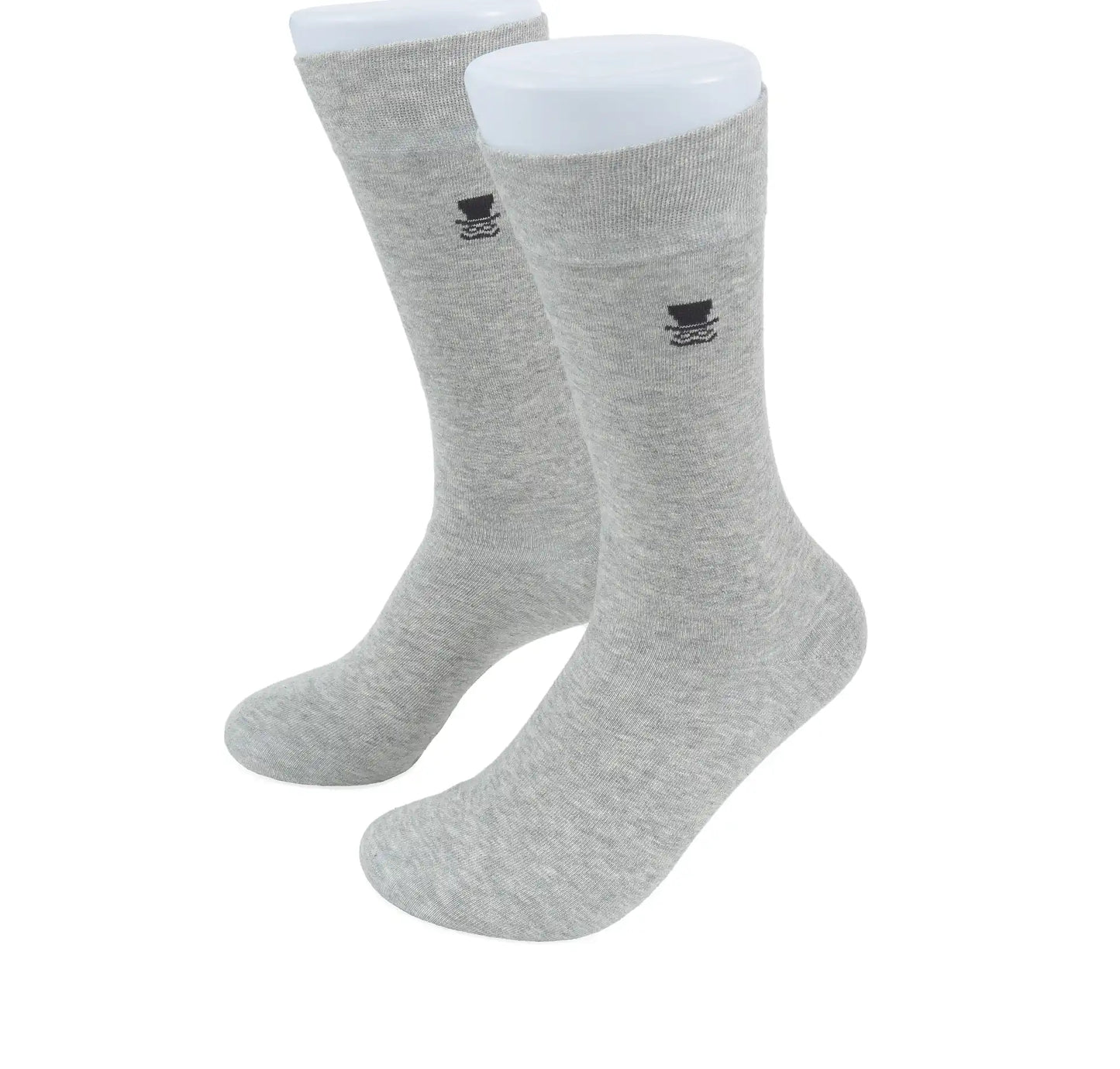 (Hellgrau) Herren Socken Uni Baumwolle mit Prince Bowtie Logo – Trageansicht
