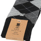 (Schwarz) Herren Socken Argyle-Muster mit Prince Bowtie Etikett – Verpackung