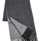 (Anthrazit) Kaschmirschal Herren Uni 100% Cashmere – gefaltet mit Fransen