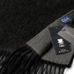 (Schwarz) Kaschmirschal 100% Cashmere – Detailansicht Prince Bowtie Label