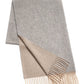 (Braun) Kaschmirschal Herren Uni 100% Cashmere – gefaltet mit Fransen