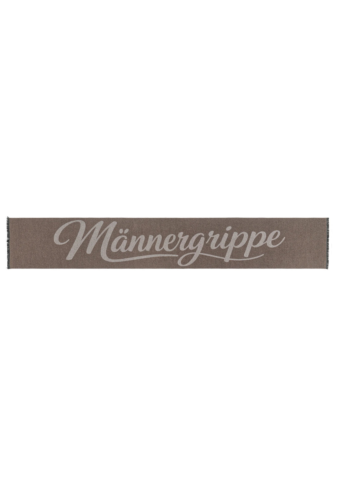 (Beige) Herrenschal Männergrippe – Etikett
