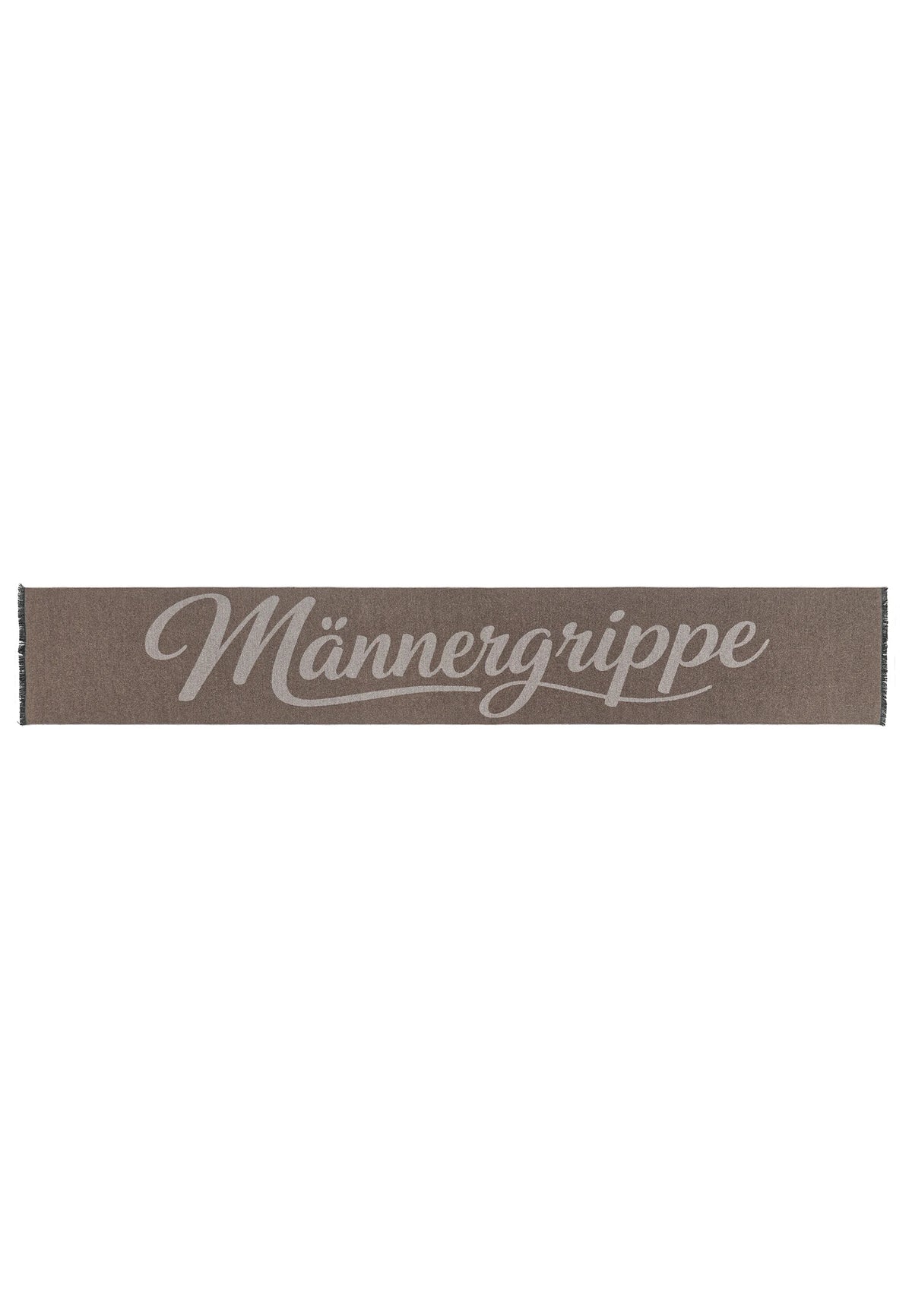 (Beige) Herrenschal Männergrippe – Etikett