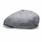 (Blau) Newsboy Cap Herren aus Leinen – Ballonmütze Detailansicht