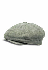 (Mint) Leinen-Ballonmütze Herren – Newsboy Cap Seitenansicht
