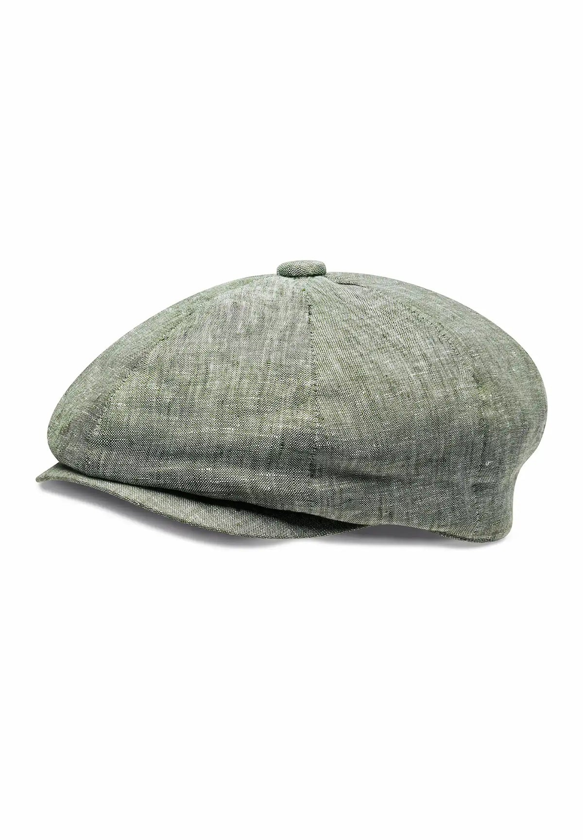 (Mint) Leinen-Ballonmütze Herren – Newsboy Cap Seitenansicht