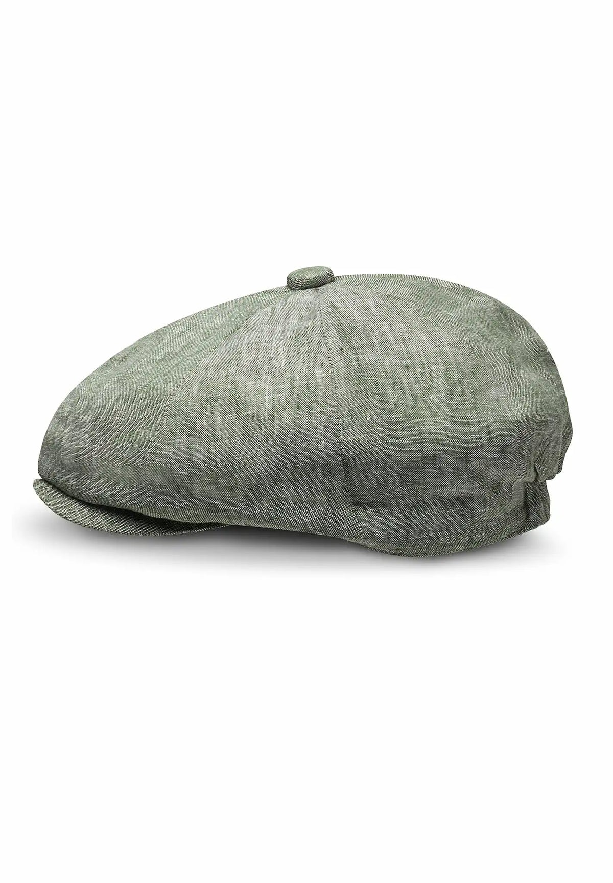 (Mint) Newsboy Cap Herren aus Leinen – Ballonmütze Detailansicht