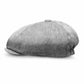 (Grau) Newsboy Cap Herren aus Leinen – Ballonmütze Detailansicht