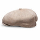 (Beige) Newsboy Cap Herren aus Leinen – Ballonmütze Detailansicht