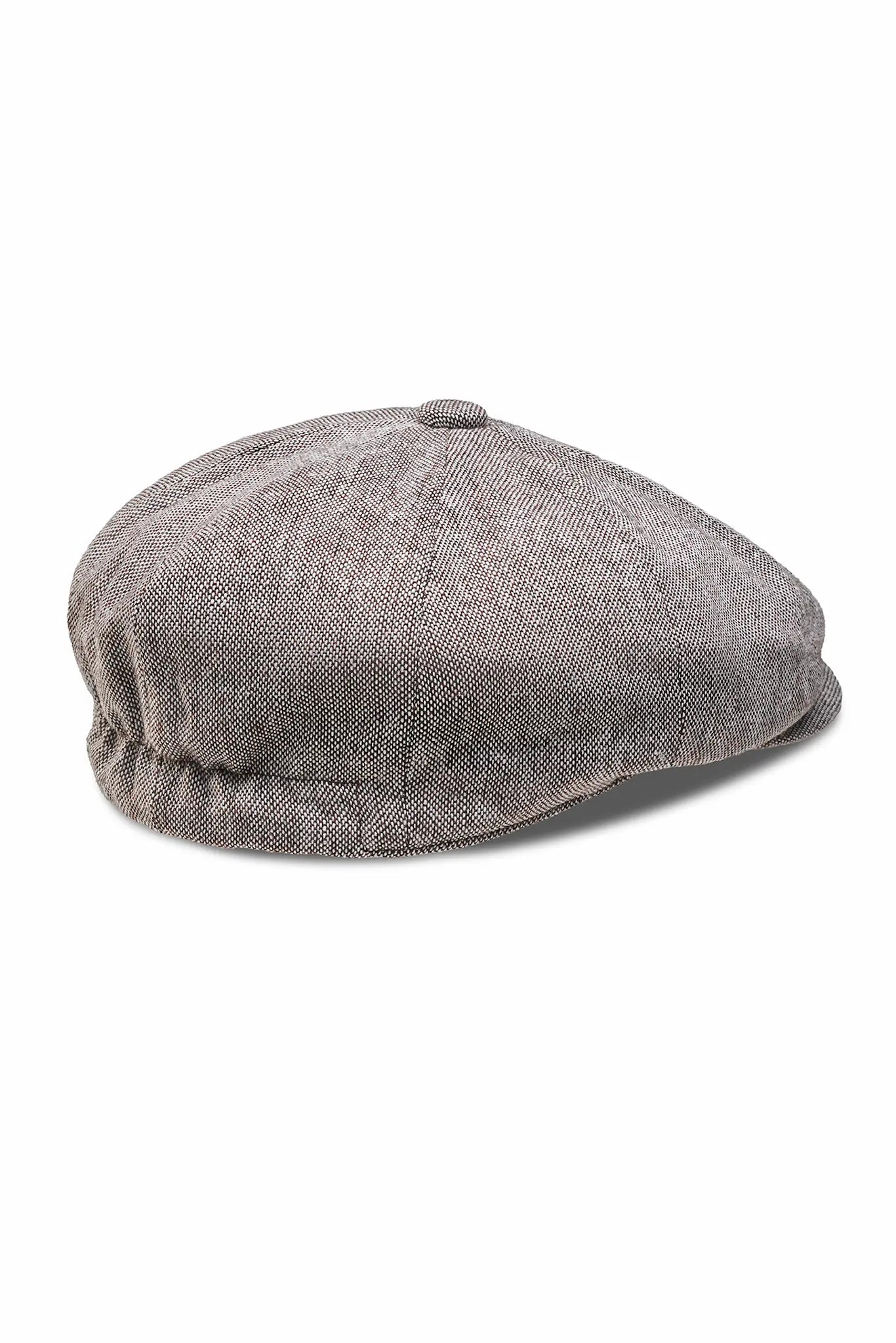 (Beige) Ballonmütze Herren Tweed – Draufsicht 8-Panel