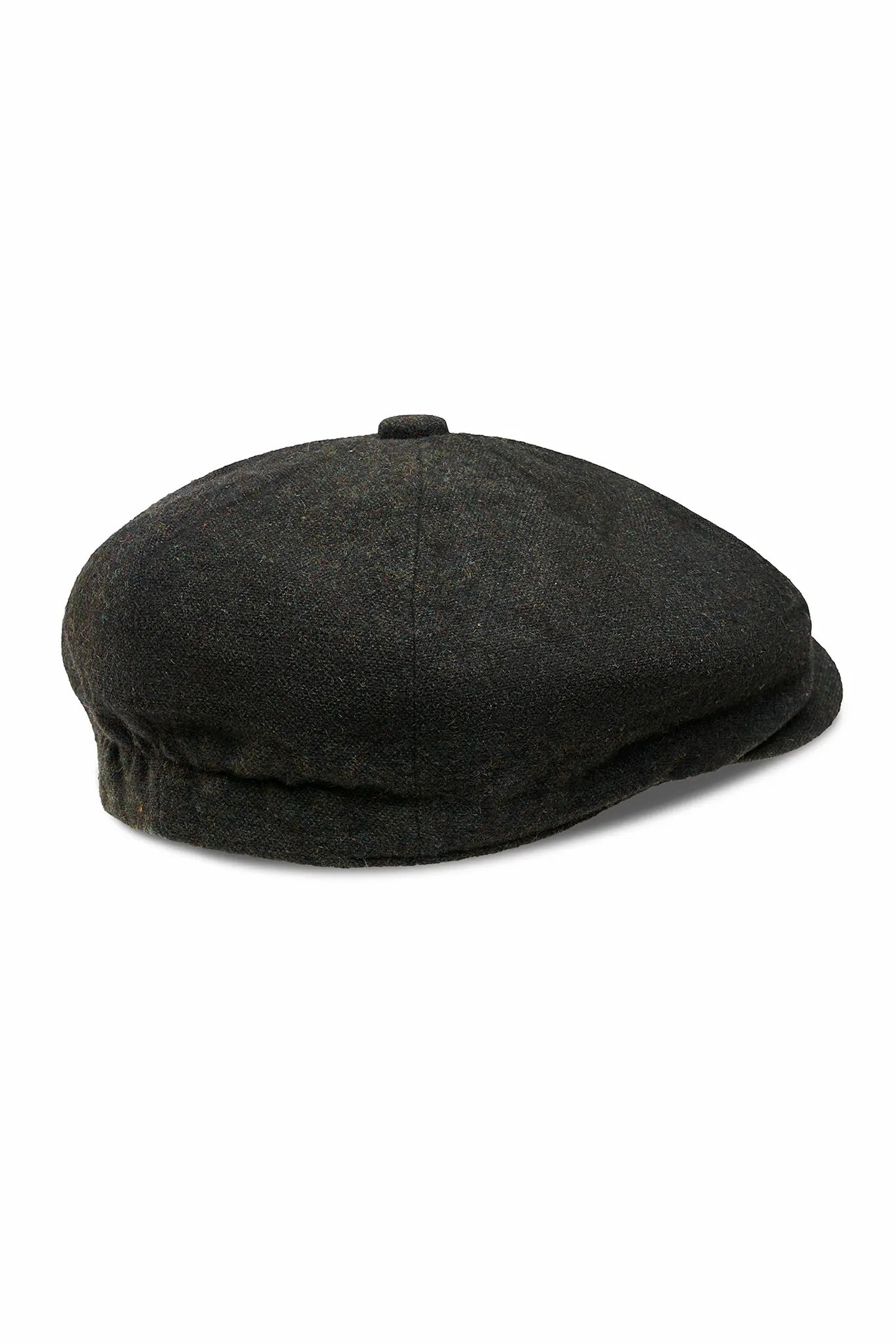 (Dunkelgrün) Ballonmütze Herren Tweed – Draufsicht 8-Panel
