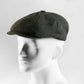 (Dunkelgrün) Ballonmütze Herren Tweed Newsboy Cap – Seitenansicht auf Mannequin