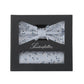 (Hellblau) Seidenfalter Fliege-Einstecktuch Set in Geschenkbox, florales Muster