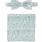 (Mint) Fliege und Einstecktuch Set Hochzeit Floral – Fliege und Tuch ausgelegt