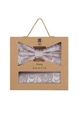 (Altrosa) Fliege Einstecktuch Set Herren Paisley Seide – Geschenkverpackung Prince Bowtie