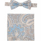 (Beige) Fliege Einstecktuch Set Herren Paisley Baumwolle – Gesamtansicht