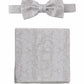 (Beige) Fliege Einstecktuch Set Herren Paisley Seide – Gesamtansicht