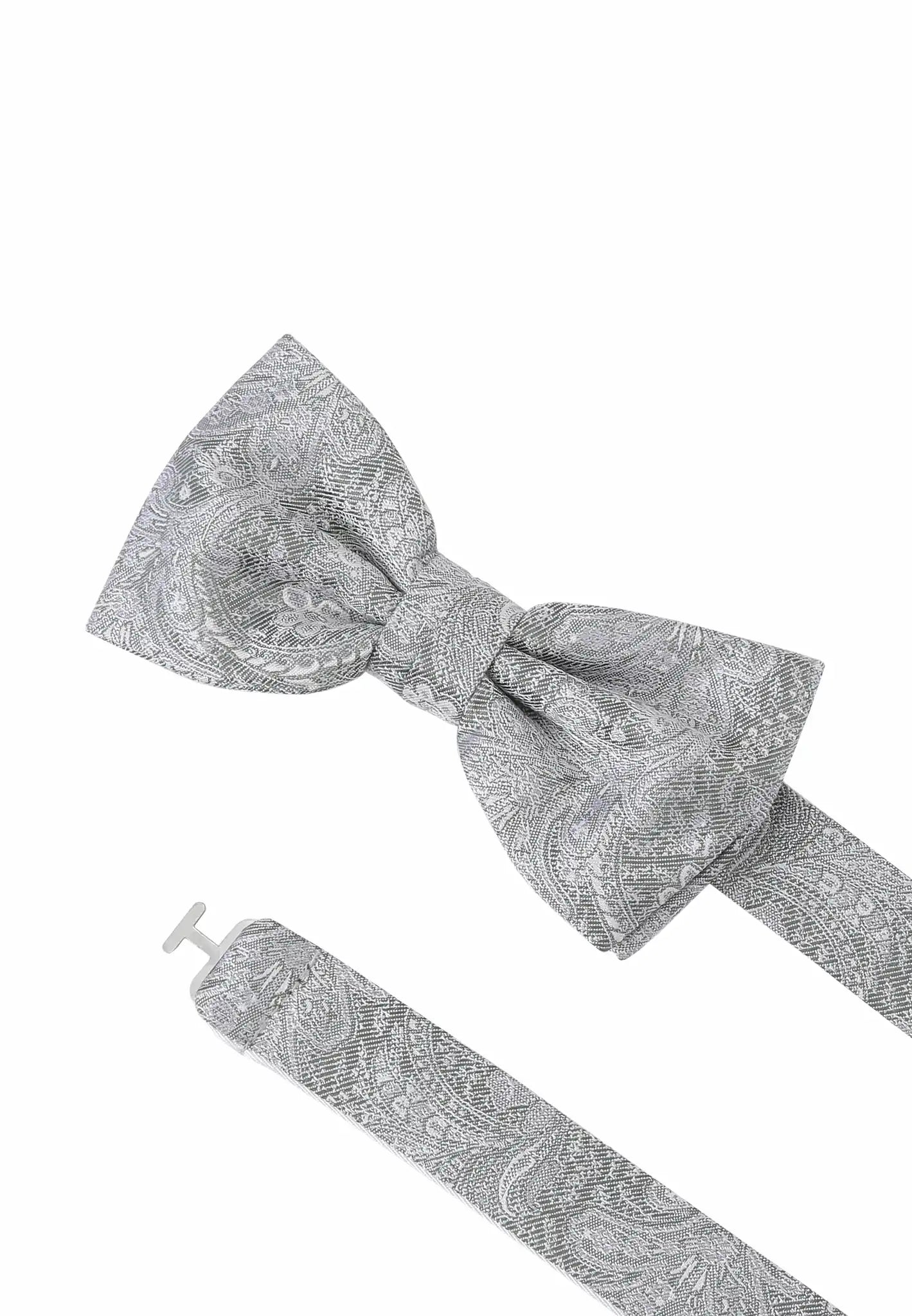 (Mint) Fliege Paisley Seide – Detailansicht mit verstellbarem Größenband