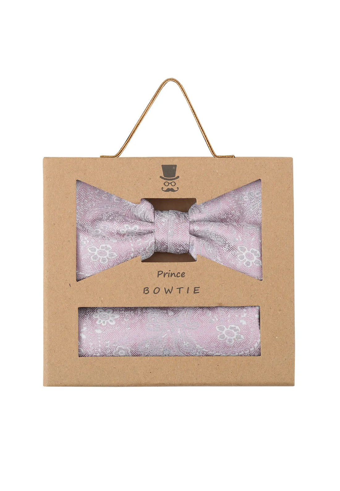 (Rosa) Fliege Einstecktuch Set Paisley Seide – Geschenkverpackung Prince Bowtie