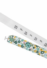 (Grün) Fliege Herren Blumenmuster – Größenband Kragenweite Detailansicht