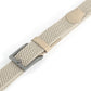 (Beige) Flechtgürtel Herren stufenlos verstellbar – Detailansicht Geflecht und Schnalle