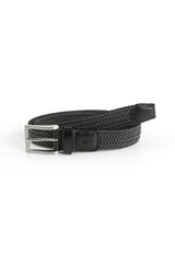 (Schwarz) Flechtgürtel Herren elastisch – geflochtener Stretchgürtel aufgerollt