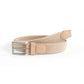 (Beige) Flechtgürtel Herren elastisch – geflochtener Stretchgürtel aufgerollt