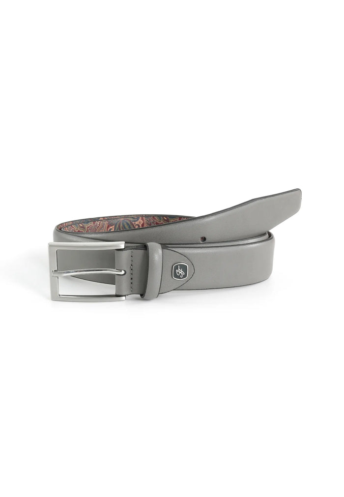 Ceinture homme en cuir 3,5 cm – avec dos imprimé cachemire