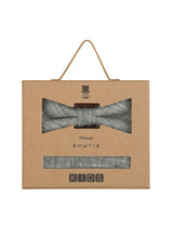(Mint) Kids Fliege Einstecktuch Set Leinen – Geschenkverpackung Prince Bowtie