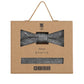 (Grau) Kids Fliege Einstecktuch Set Leinen – Geschenkverpackung Prince Bowtie