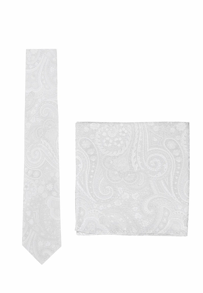 Cravate de mariage et pochette pour homme en soie – Paisley