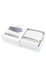 (Champagner) Krawatte Einstecktuch Set Sterlington – Geschenkbox schräg geöffnet