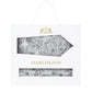 (Silber) Krawatte Einstecktuch Set Floral Seide – Sterlington Geschenkbox Frontalansicht