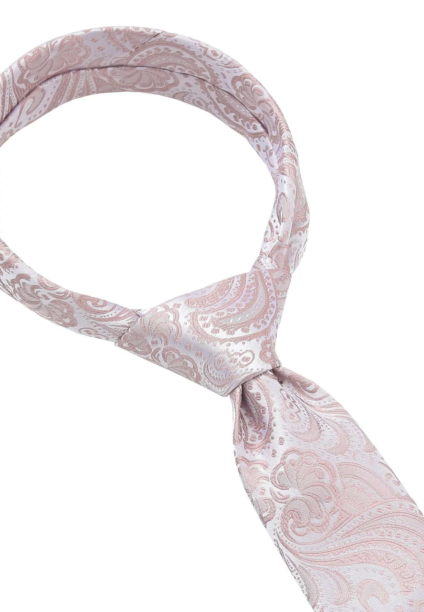 (Altrosa) Krawatte Paisley Seide – Knotendetail