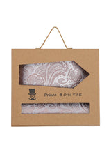 (Altrosa) Krawatte Einstecktuch Set Herren Paisley Seide – Geschenkverpackung Prince Bowtie