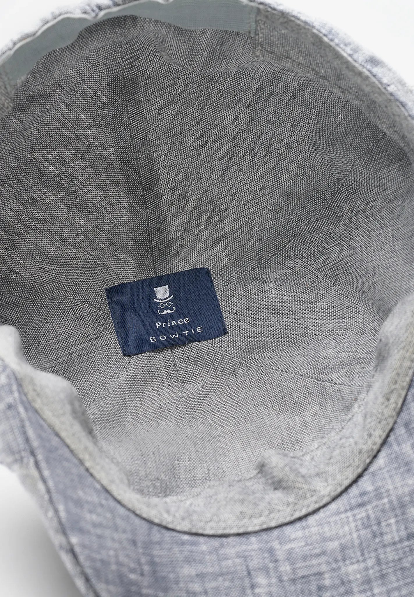 (Blau) Leinen-Schiebermütze Innenfutter Baumwolle – Prince Bowtie Label