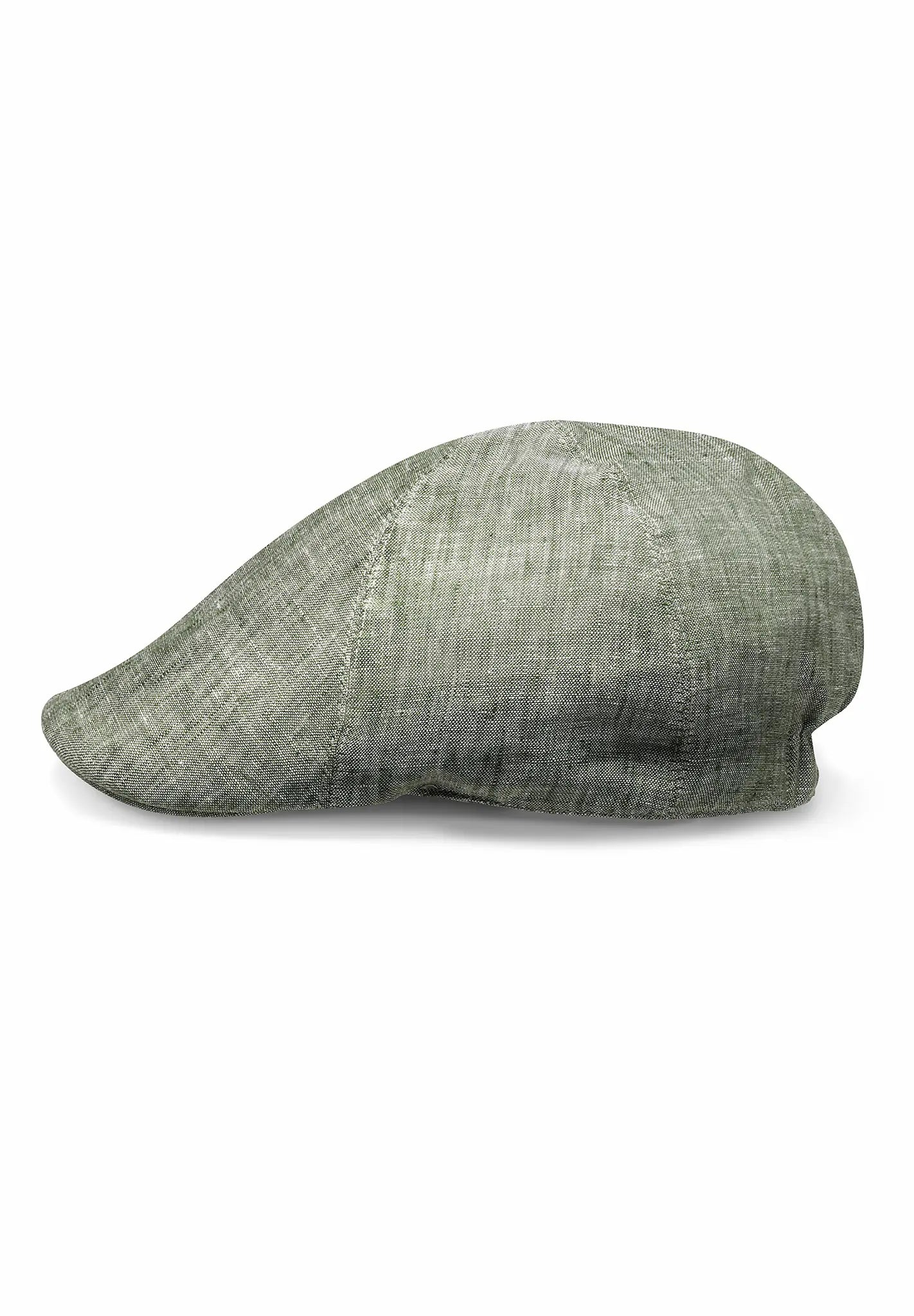(Mint) Flat Cap Herren aus Leinen – Schiebermütze Detailansicht