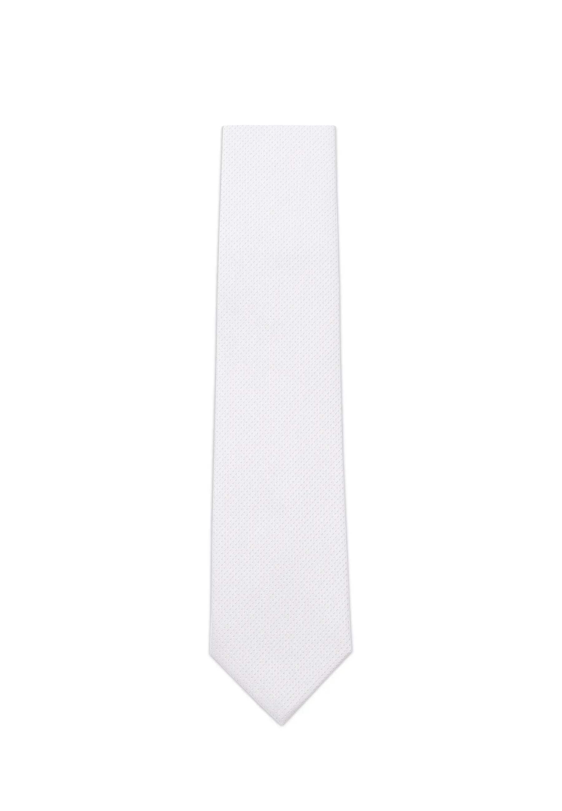 (Weiß) krawatte herren 100 prozent seide picote 7 cm gerollt