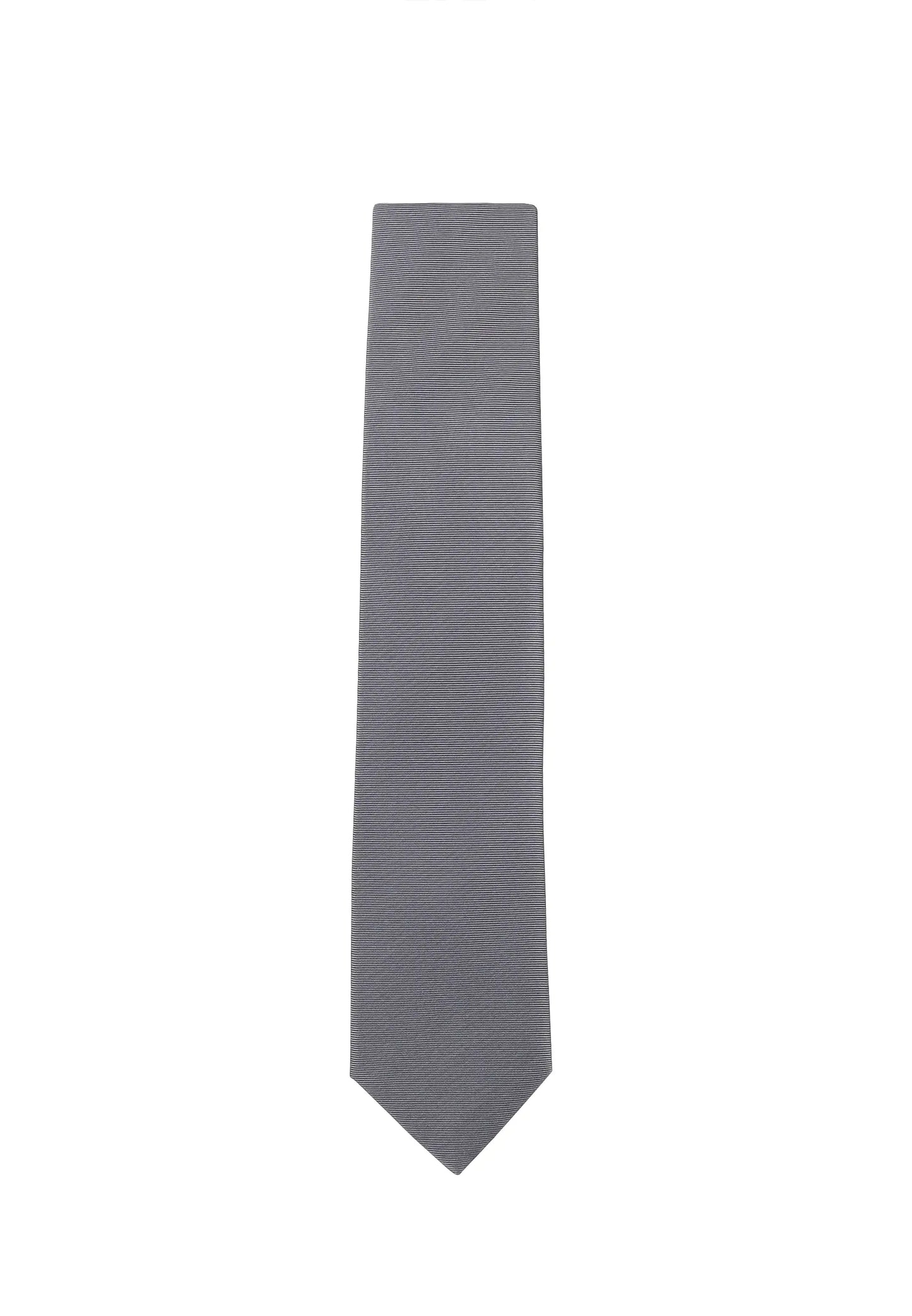 (Grau) Uni Krawatte 7cm–7.5cm flach Frontansicht