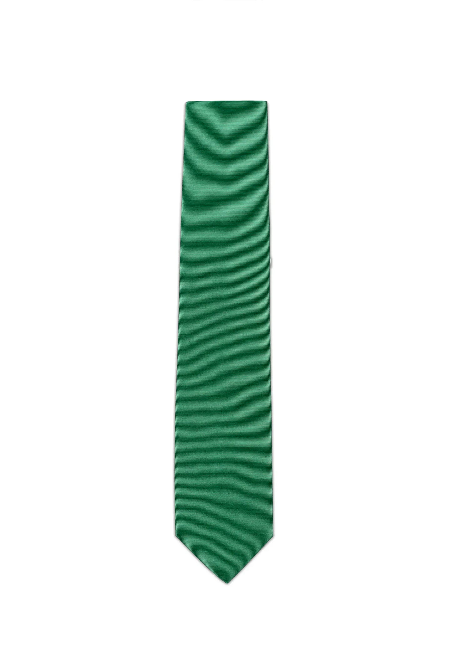 (Grün) Uni Krawatte 7cm–7.5cm flach Frontansicht