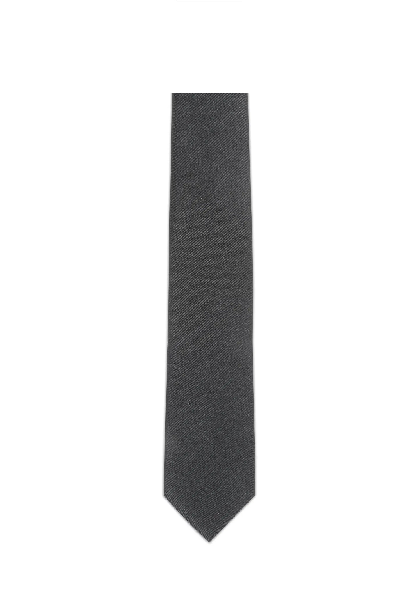 (Schwarz Diagonalstruktur) Schwarze Trauerkrawatte aus Seide, volle Länge, 7,5cm