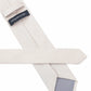 (Beige) Rückseite der Seidenkrawatte mit Label und Innenfutter, florales Muster