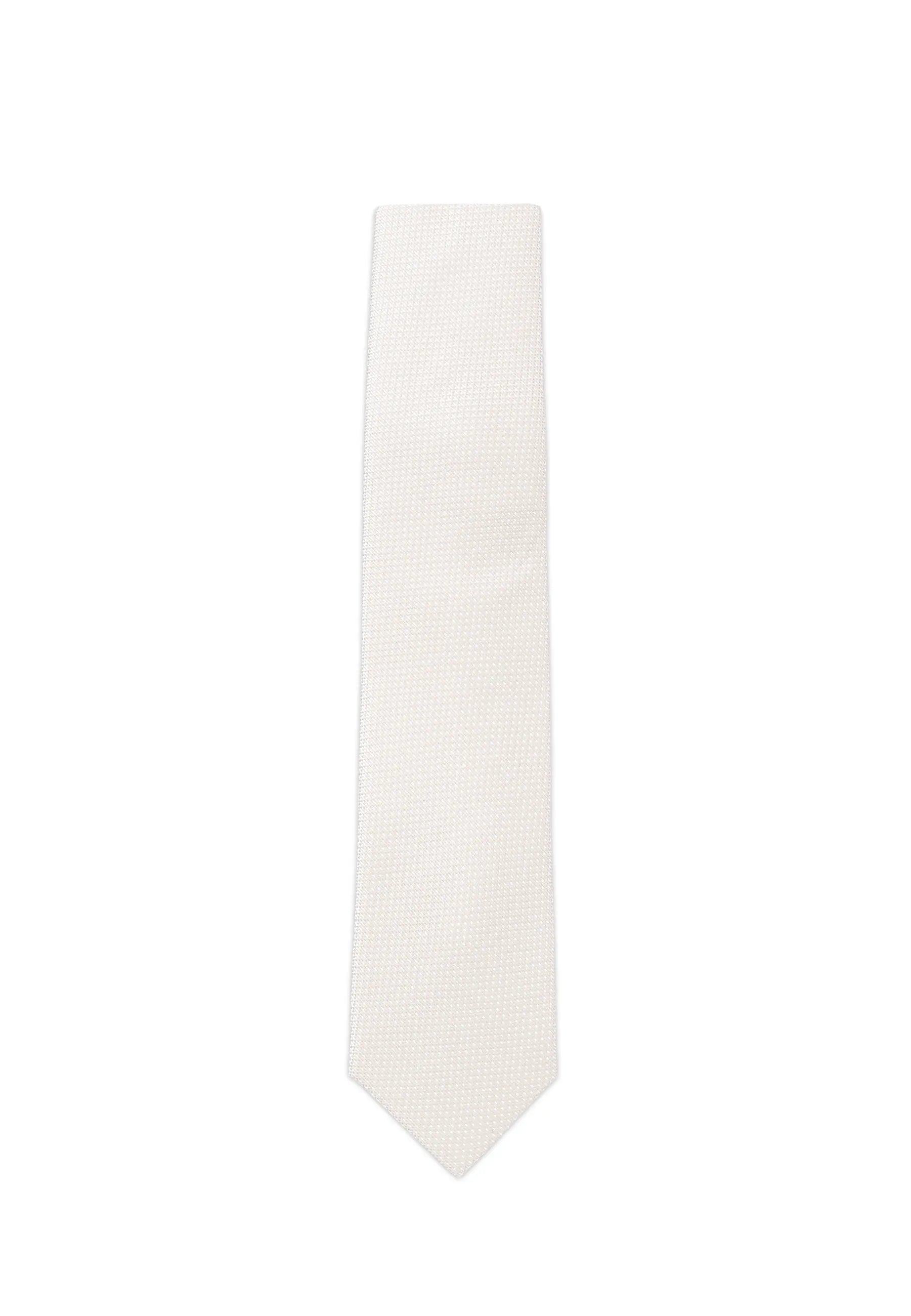 (Beige) Krawatte Herren aus 100% Seide, florales Muster, komplett ausgelegt