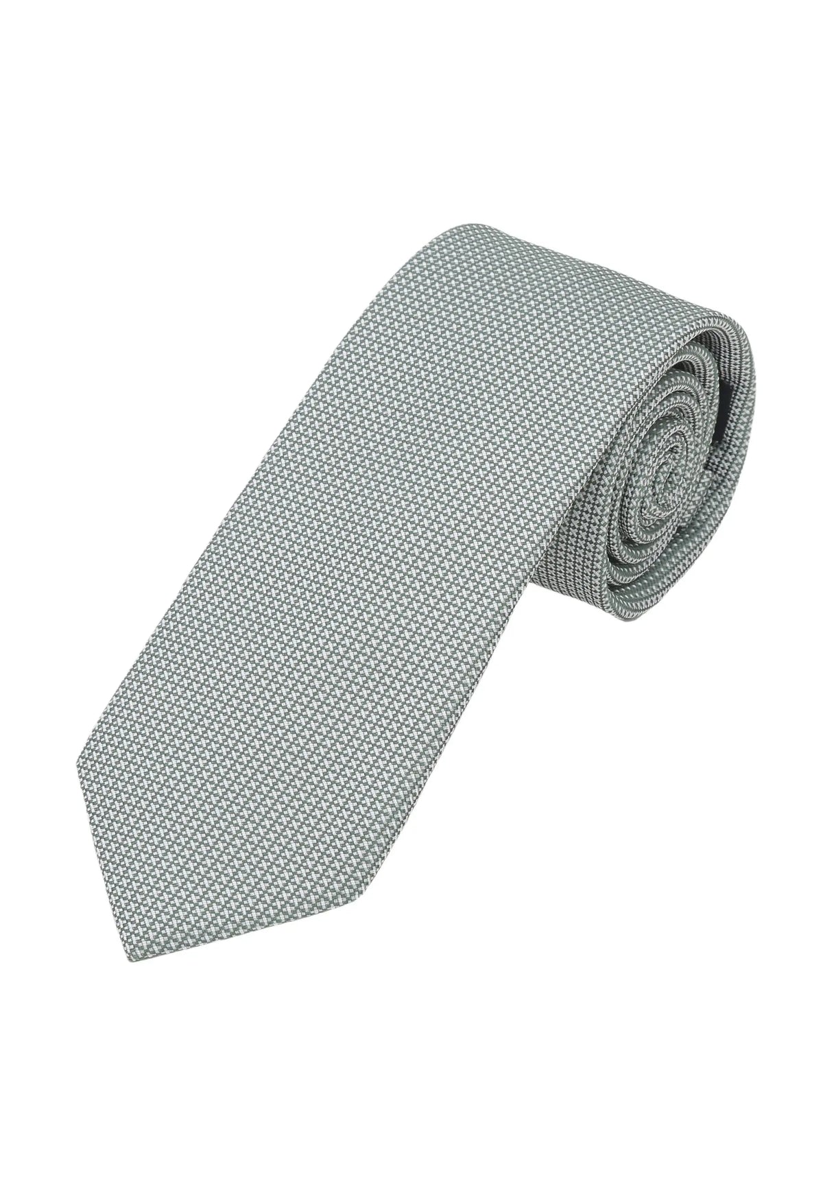 (Mint) Seidenkrawatte für Herren gerollt, florales Muster, 7–7.5 cm breit