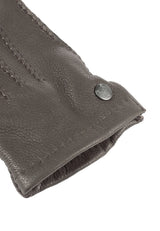 (Dunkelbraun) Lederhandschuhe Herren – Lederoberfläche und Druckknopf