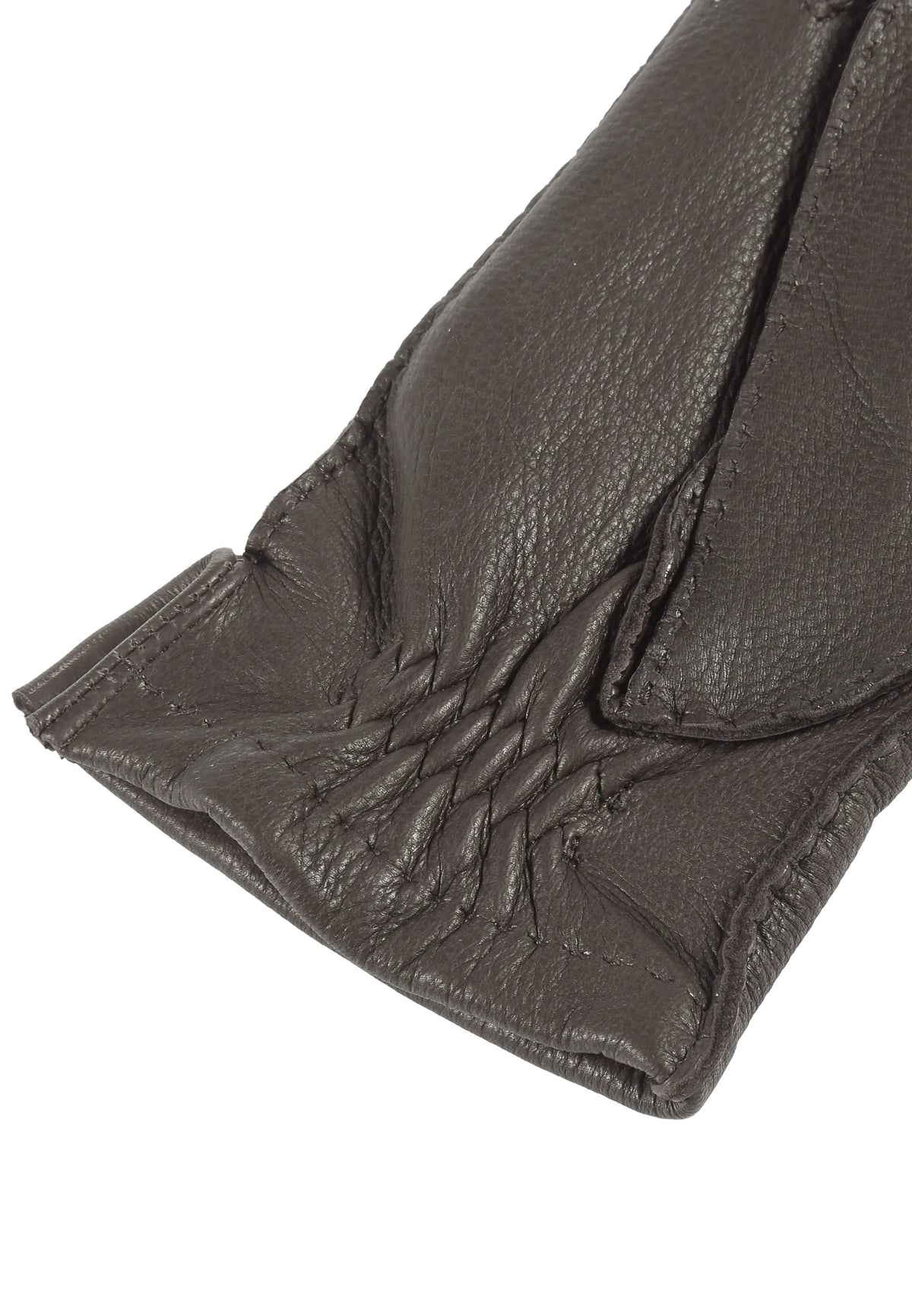 (Dunkelbraun) Lederhandschuhe Herren – geraffte Handgelenkpartie