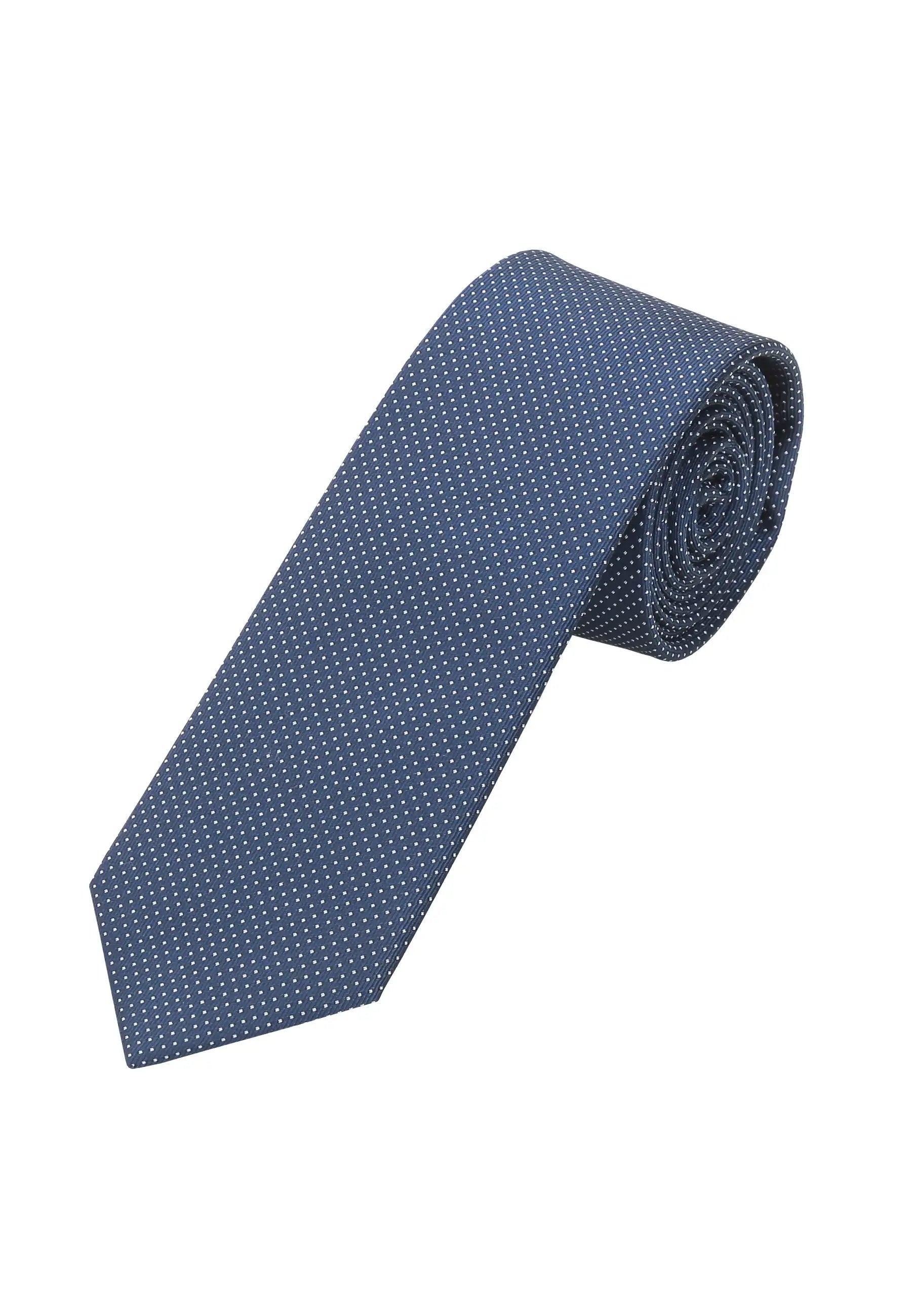 (Dunkelblau) Picoté Krawatte Herren 100% Seide 6cm aufgerollt