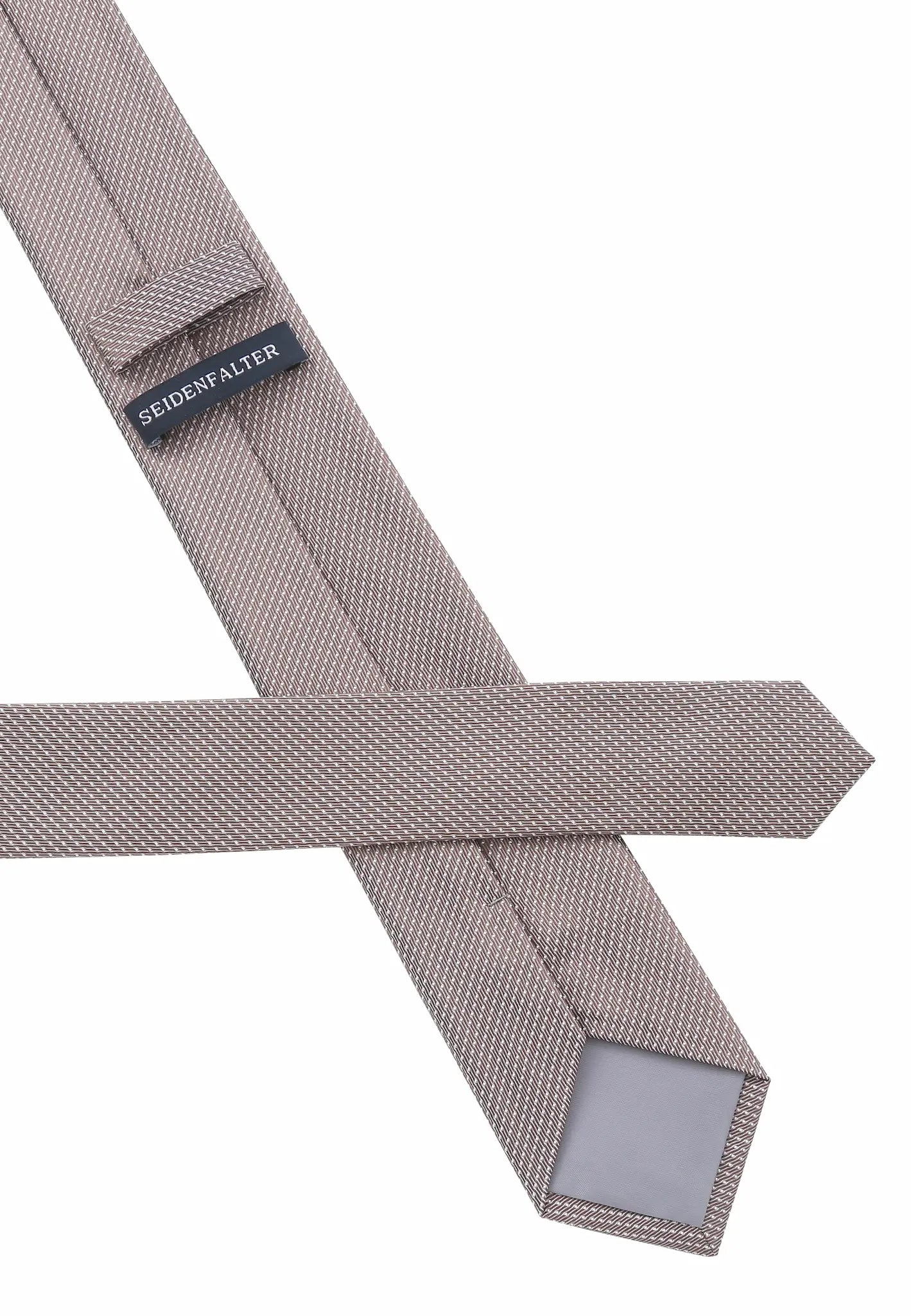 (Beige) Picoté Krawatte Herren 100% Seide 6cm Rückseite Detail