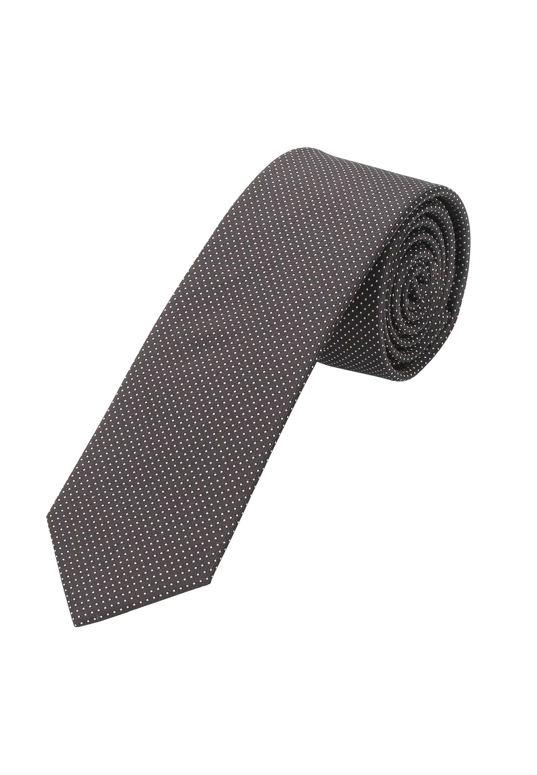 (Dunkelbraun) Picoté Krawatte Herren 100% Seide 6cm gerollt
